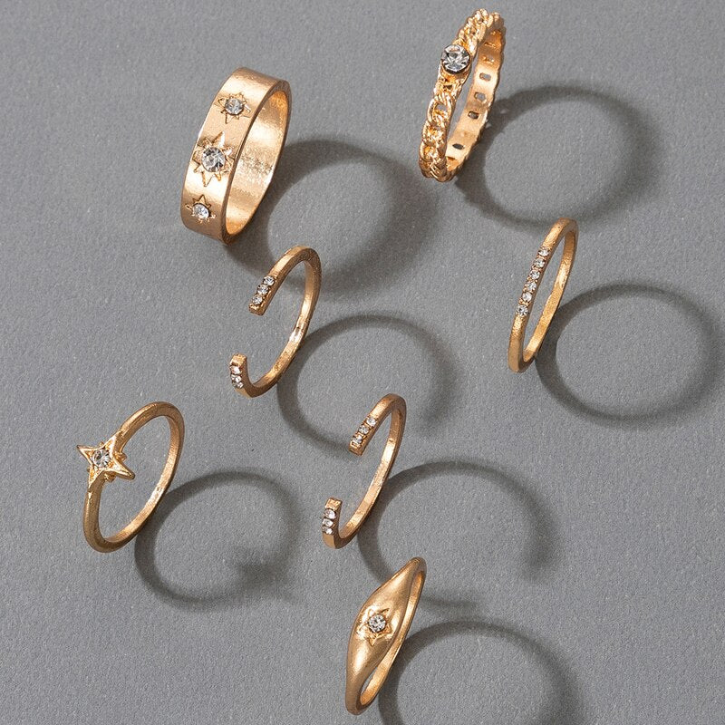 Geometric Patterned Rings Set