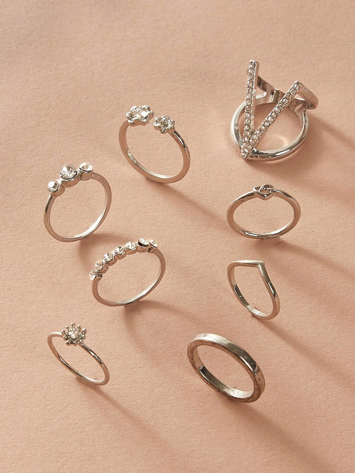 Geometric Patterned Rings Set