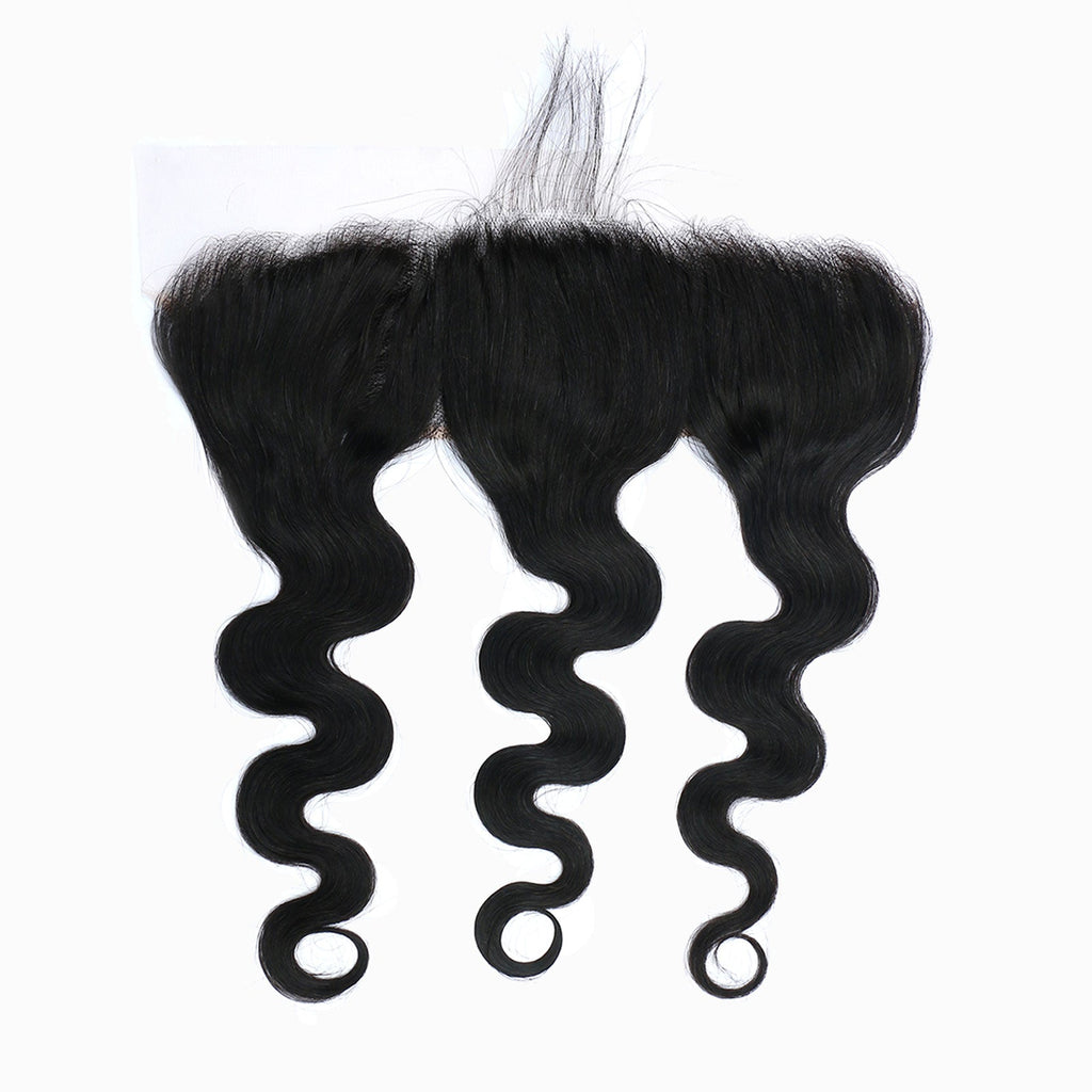 StariaHair 12-20 Inch 13"x4" Body Wave Transparent Lace Frontal #1B