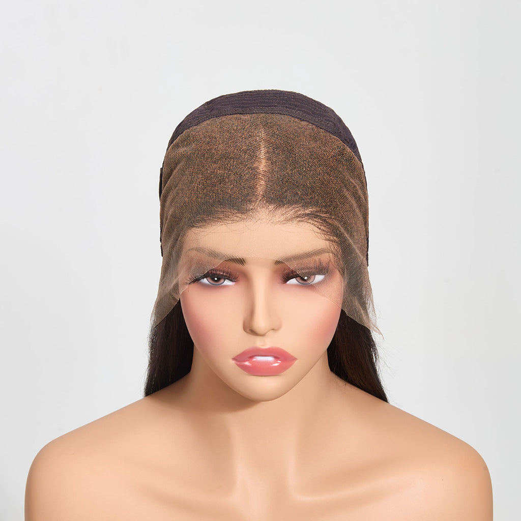 StariaHair 13"x4" Straight 150% Transparent Lace Frontal Wig #1B