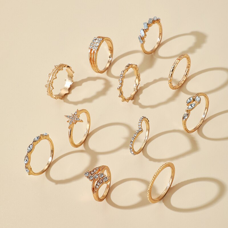 Geometric Patterned Rings Set