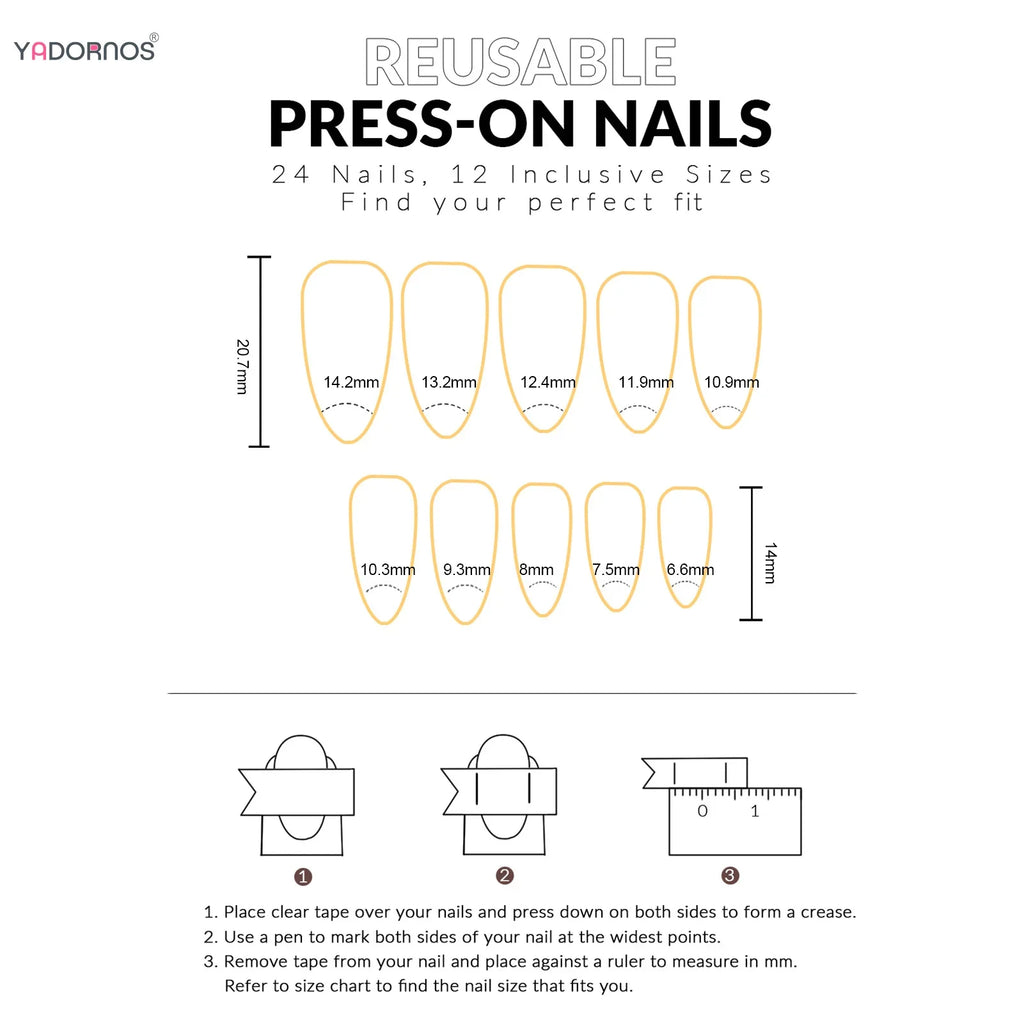 24 pcs Press On Nails Y2K Styles