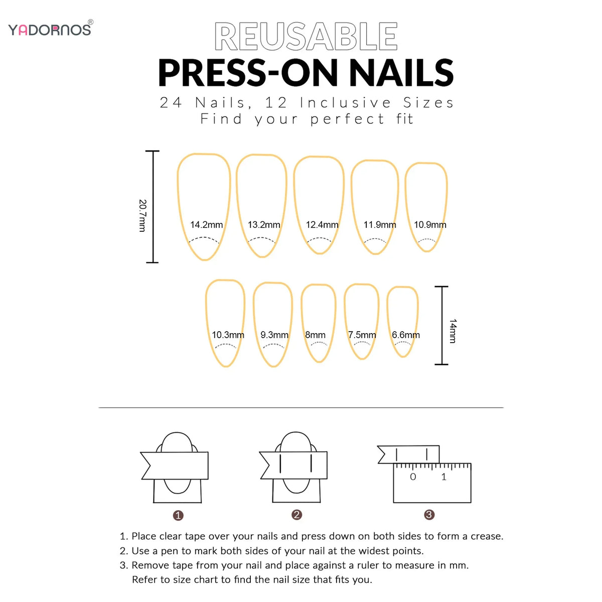 24 pcs Press On Nails Y2K Styles