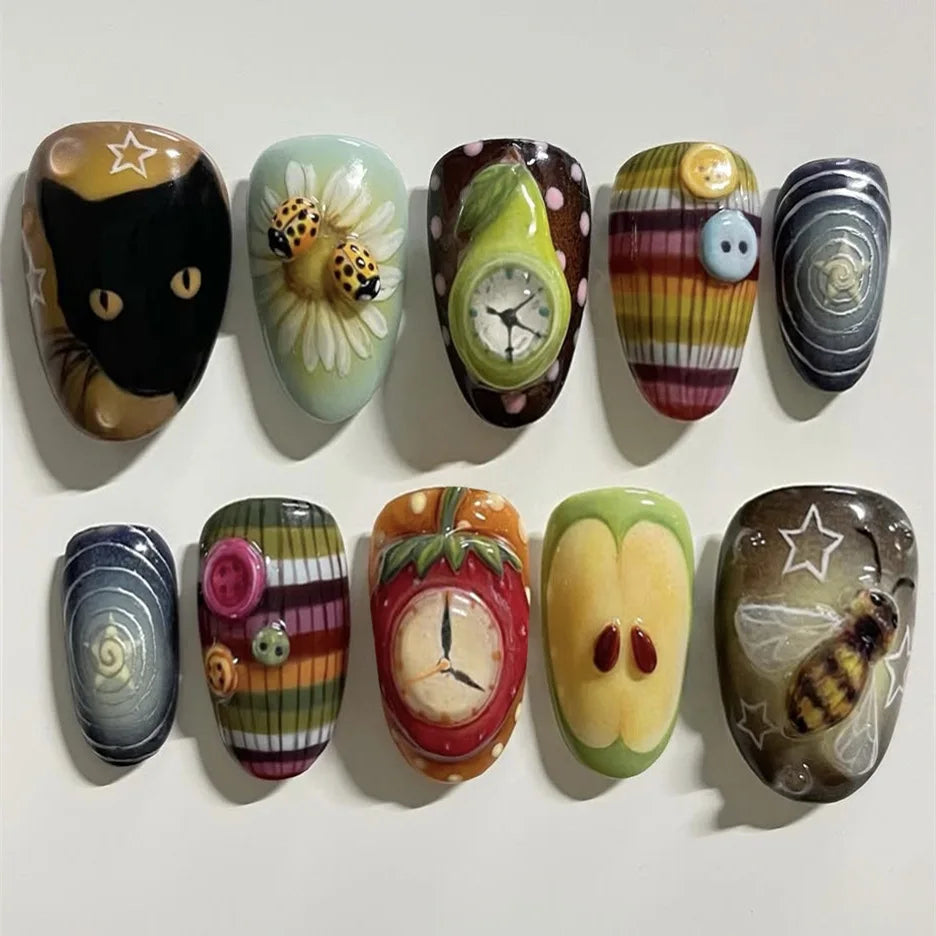 24 pcs Press On Nails Y2K Styles