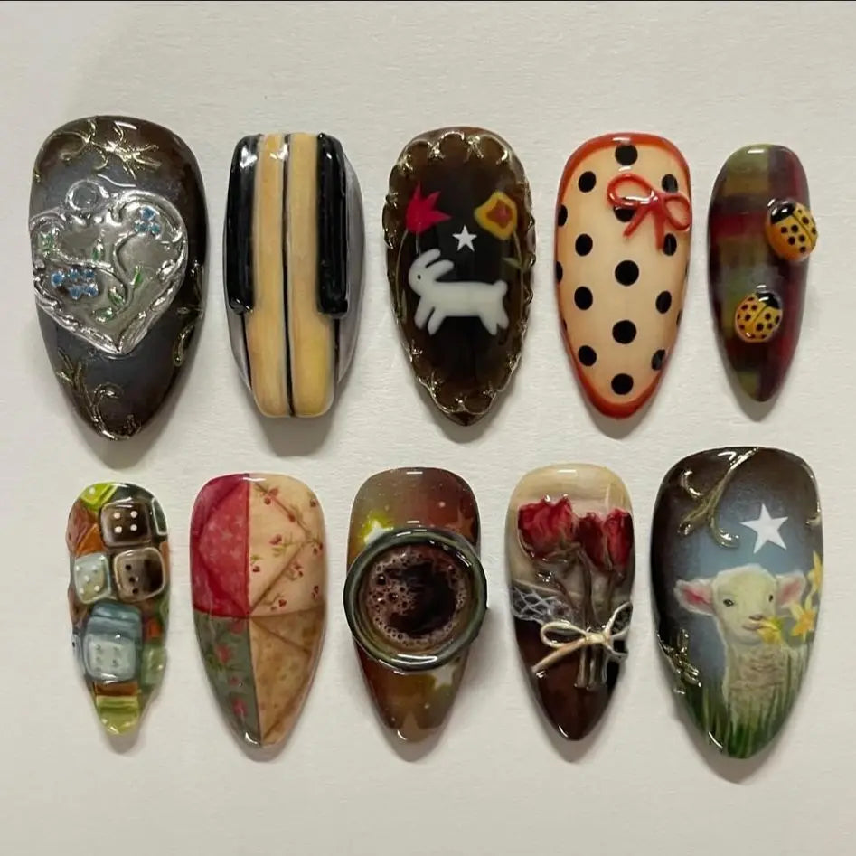 24 pcs Press On Nails Y2K Styles
