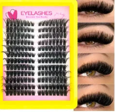 Updated False Eyelash Extension 6 Mixed Styles Fluffy Voluminous Cat eye Spiky lash extensions