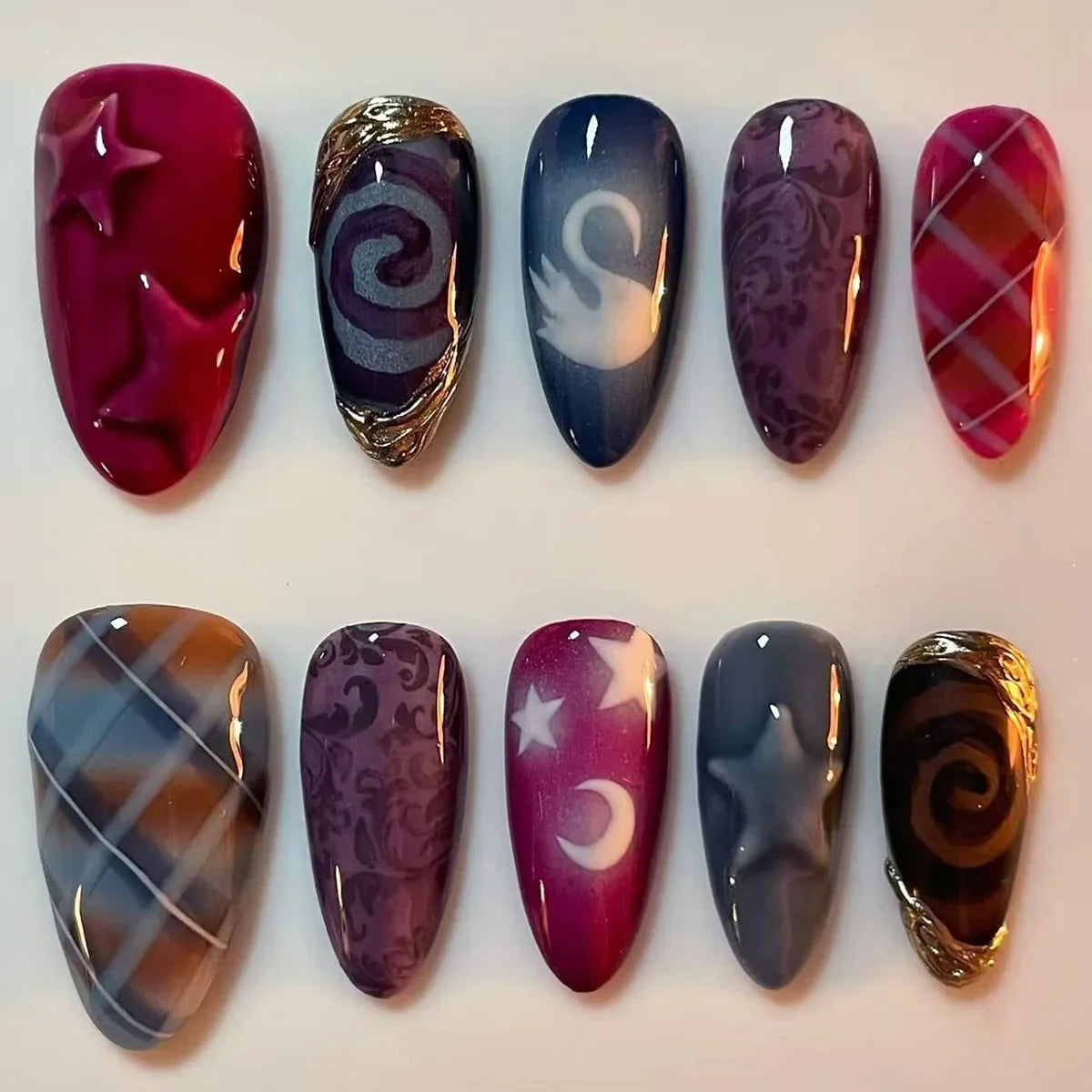 24 pcs Press On Nails Y2K Styles