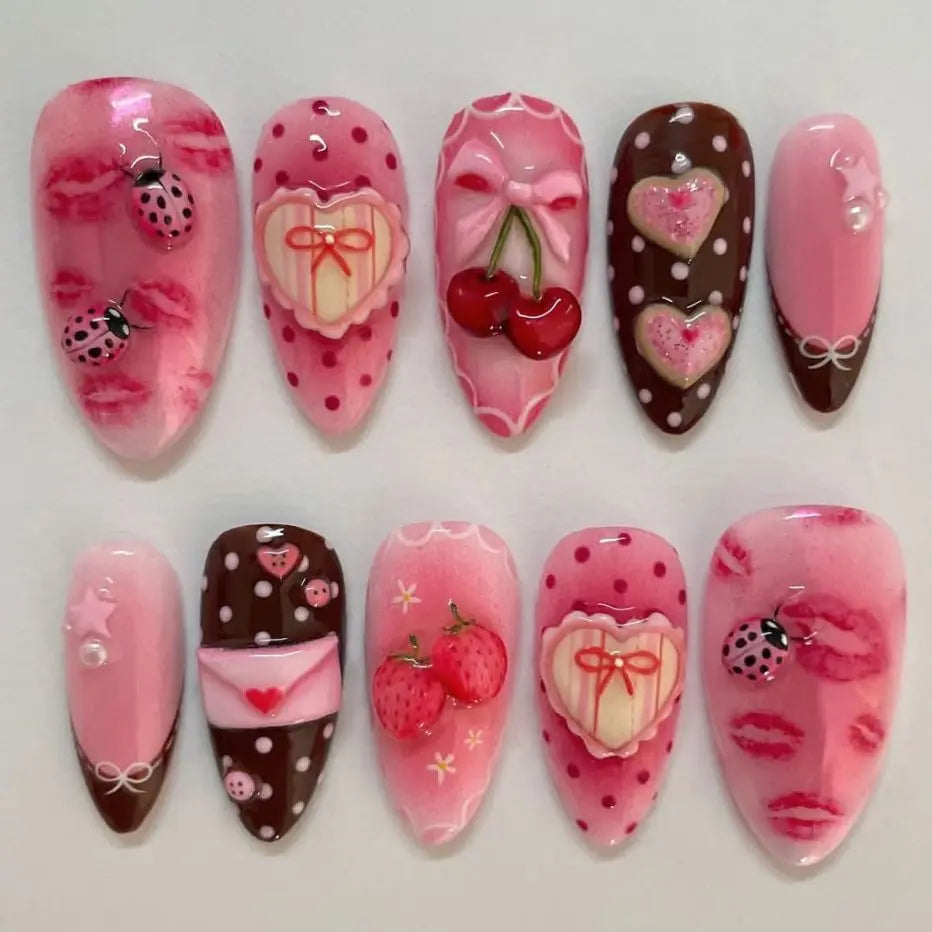 24 pcs Press On Nails Y2K Styles