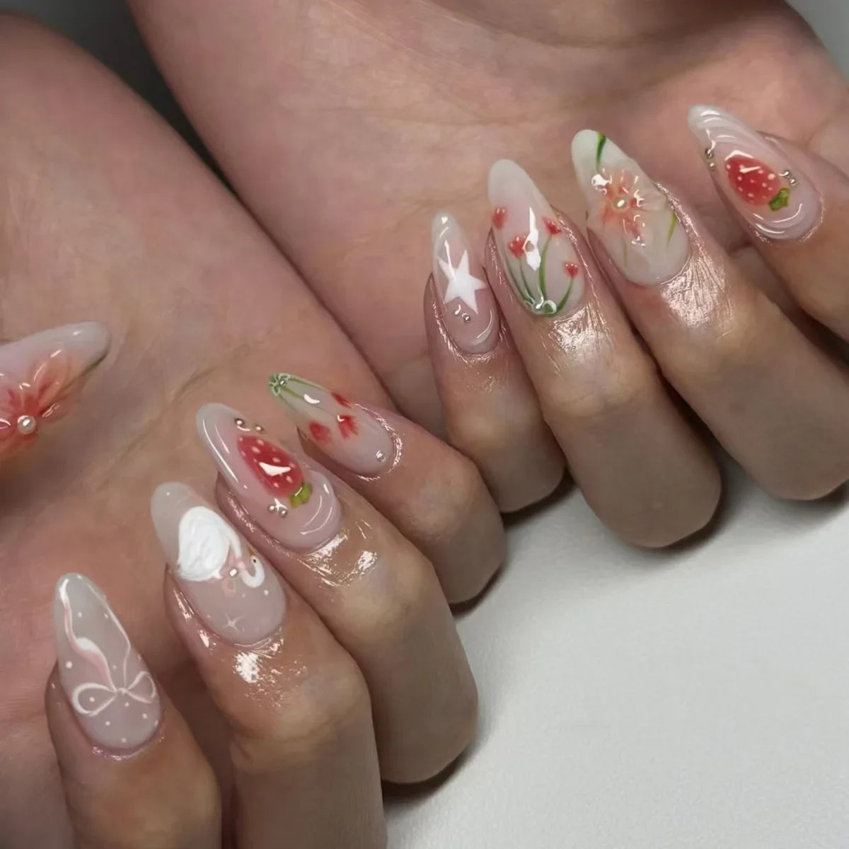 24 pcs Press On Nails Y2K Styles