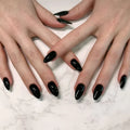 24 Artificial Acrylic Black Square Head Fake Nails Long Ballet Woman Removable Press On Nails Tip Almond Nail Art False Nail Set