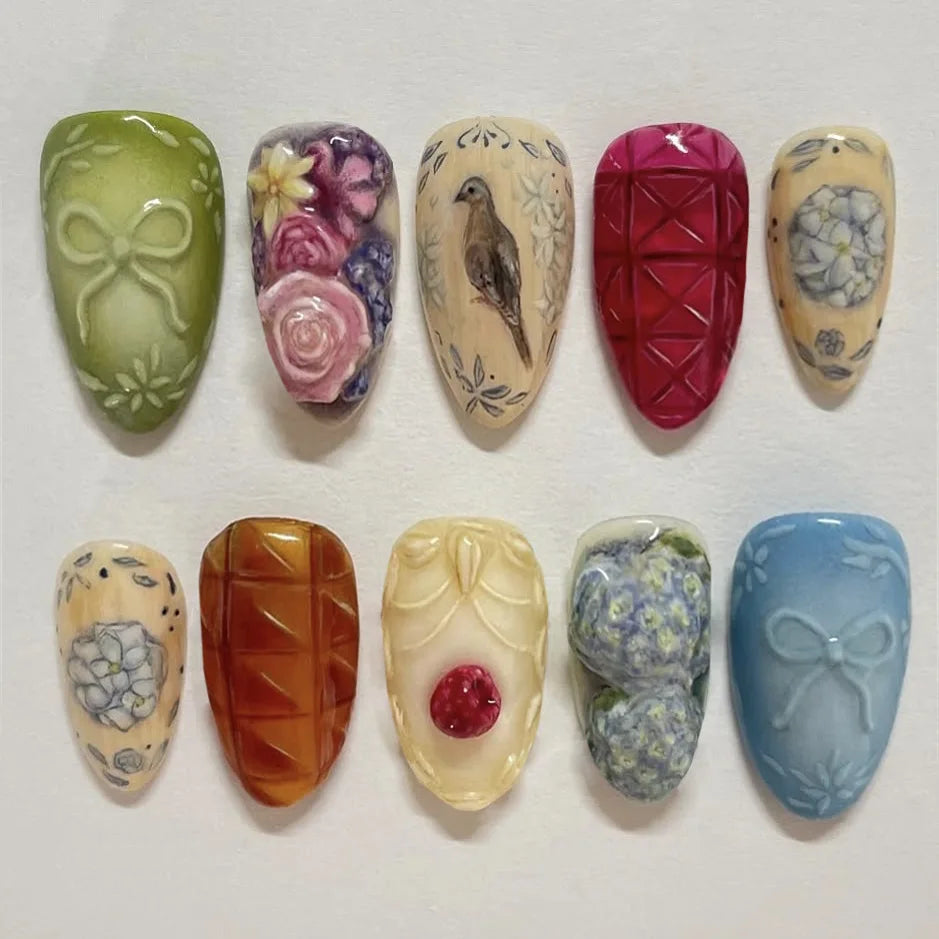 24 pcs Press On Nails Y2K Styles