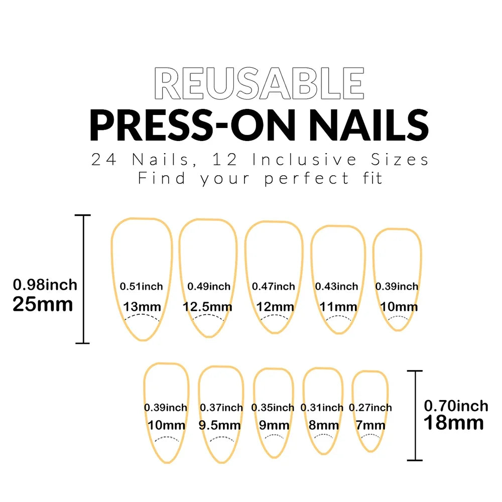 ARTAUG 24PCS Medium Stiletto Pink Black French Tip Press On Nails Star Pattern Glitter Press On Nails