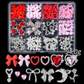 120pcs/box 3D Gold Bow Butterfly Nail Metal Charms Shiny Cute Bowtie/Diamond Star Nail Jewelry 120 Luxury Nail Art Supplies #RE4
