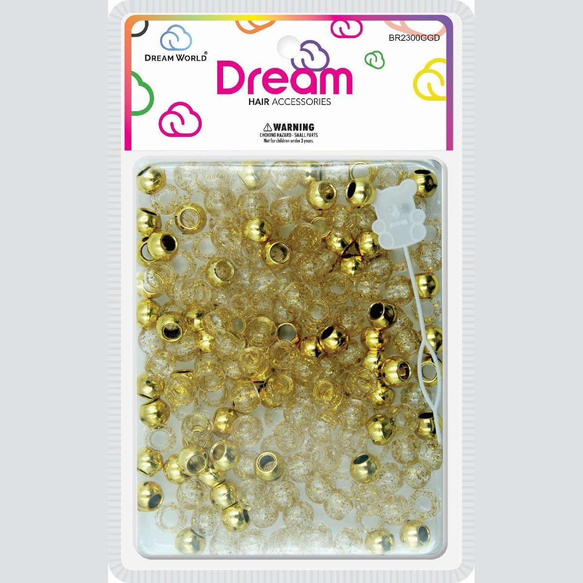 Chloe Bead Round Glitter Gold Assort