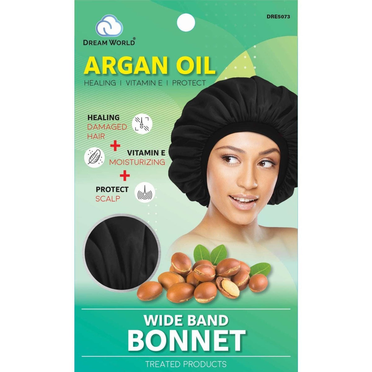 Dream Argan Oil Satin Bonnet Cap Extra Large — Black