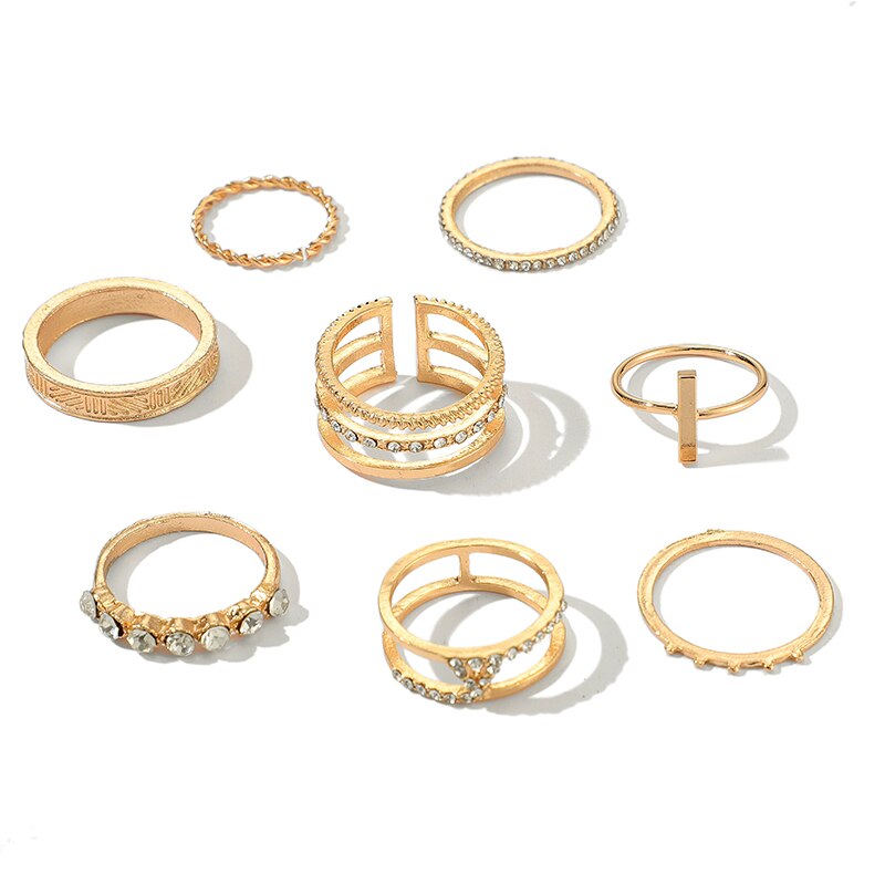 Geometric Patterned Rings Set